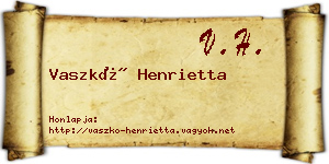 Vaszkó Henrietta névjegykártya