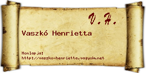 Vaszkó Henrietta névjegykártya